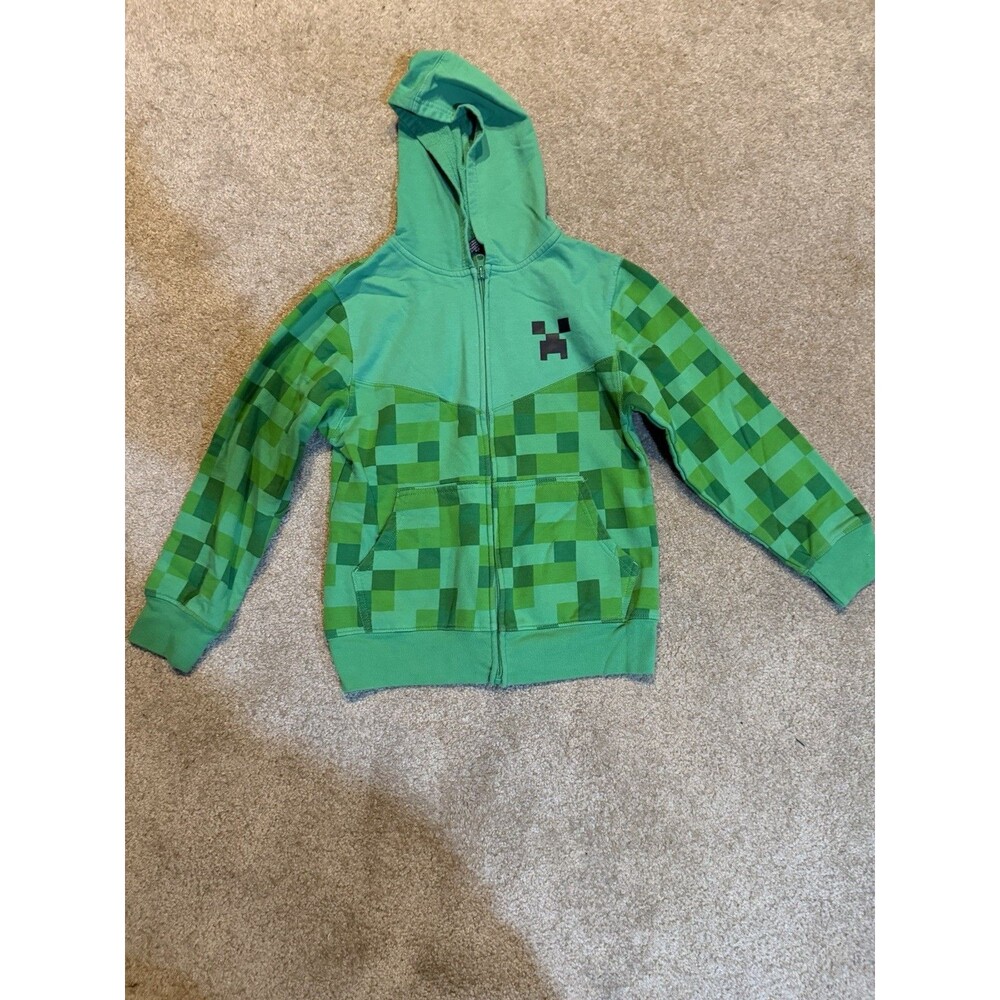 Youth Boys Full Zip Minecraft Hoodie Size Medium